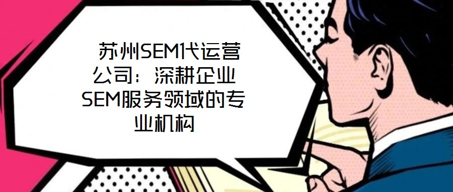  蘇州SEM代運(yùn)營(yíng)公司：深耕企業(yè)SEM服務(wù)領(lǐng)域的專業(yè)機(jī)構(gòu)