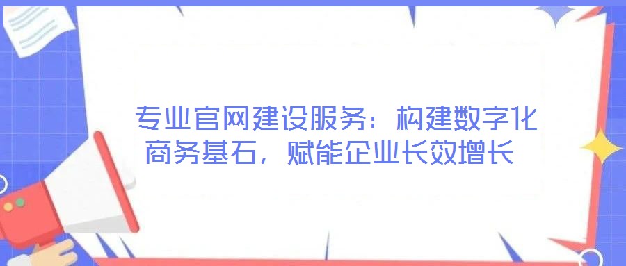  專業(yè)官網(wǎng)建設(shè)服務(wù)：構(gòu)建數(shù)字化商務(wù)基石，賦能企業(yè)長效增長