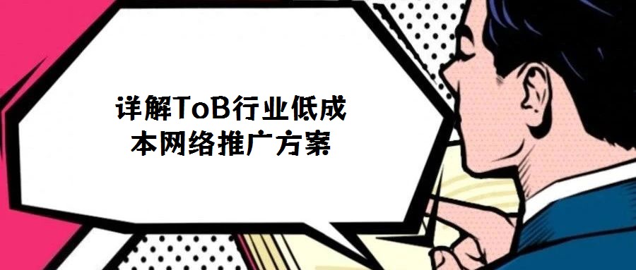 詳解ToB行業(yè)低成本網(wǎng)絡(luò)推廣方案
